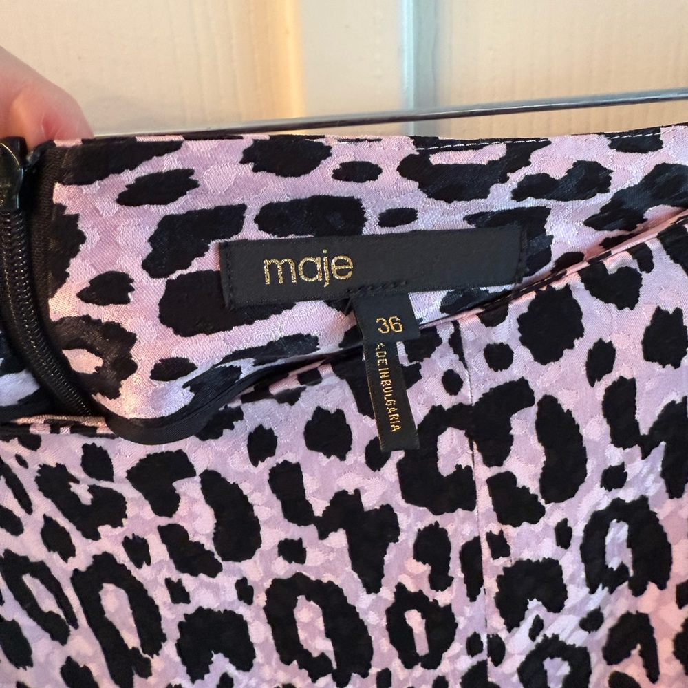 Maje Purple Leopard Midi Skirt with Slit - Picture 5 of 6